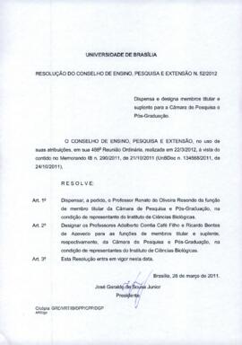 Resolução do Conselho de Ensino, Pesquisa e Extensão nº 0052/2012