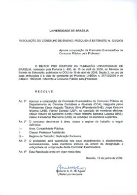 Resolução do Conselho de Ensino, Pesquisa e Extensão nº 0125/2008