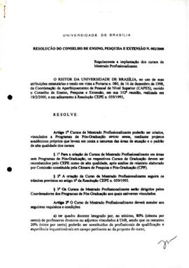 Resolução do Conselho de Ensino, Pesquisa e Extensão nº 0002/2000