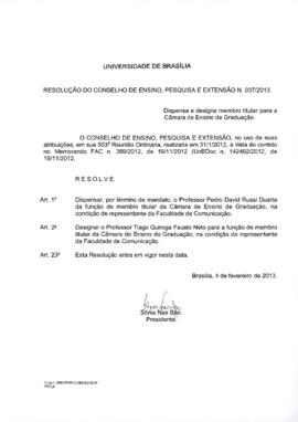 Resolução do Conselho de Ensino, Pesquisa e Extensão nº 0037/2013