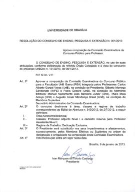 Resolução do Conselho de Ensino, Pesquisa e Extensão nº 0001/2013