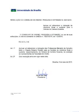 Resolução do Conselho de Ensino, Pesquisa e Extensão nº 0091/2015