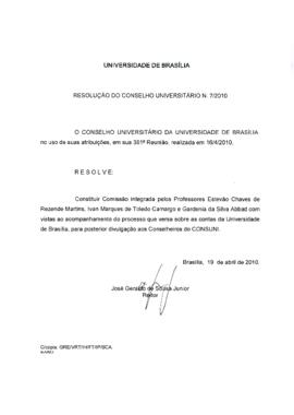 Resolução do Conselho Universitário nº 0007/2010