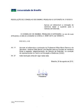 Resolução do Conselho de Ensino, Pesquisa e Extensão nº 0163/2015