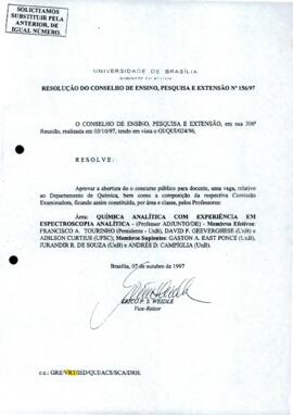 Resolução do Conselho de Ensino, Pesquisa e Extensão nº 0156/1997