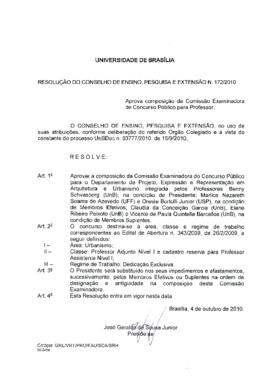 Resolução do Conselho de Ensino, Pesquisa e Extensão nº 0172/2010