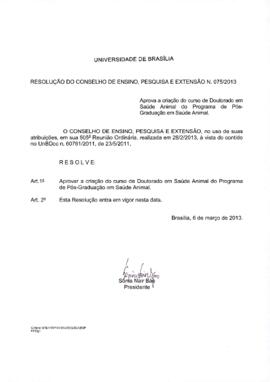 Resolução do Conselho de Ensino, Pesquisa e Extensão nº 0075/2013