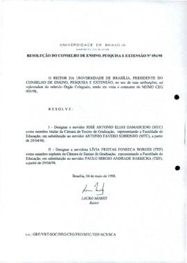 Resolução do Conselho de Ensino, Pesquisa e Extensão nº 0054/1998