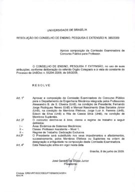 Resolução do Conselho de Ensino, Pesquisa e Extensão nº 0385/2009