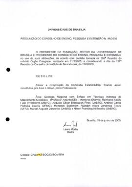 Resolução do Conselho de Ensino, Pesquisa e Extensão nº 0086/2005