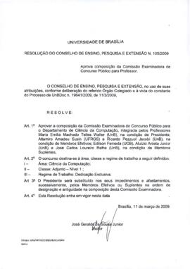 Resolução do Conselho de Ensino, Pesquisa e Extensão nº 0105/2009