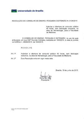 Resolução do Conselho de Ensino, Pesquisa e Extensão nº 0134/2015