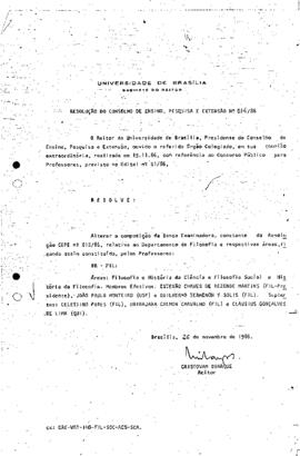 Resolução do Conselho de Ensino, Pesquisa e Extensão nº 0014/1986