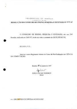 Resolução do Conselho de Ensino, Pesquisa e Extensão nº 0003/1997