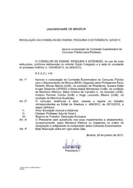 Resolução do Conselho de Ensino, Pesquisa e Extensão nº 0025/2013