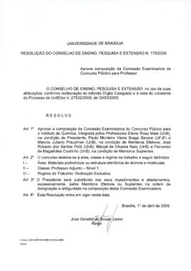 Resolução do Conselho de Ensino, Pesquisa e Extensão nº 0176/2009