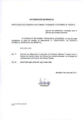 Resolução do Conselho de Ensino, Pesquisa e Extensão nº 0105/2013