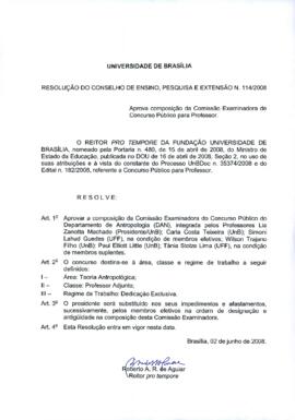 Resolução do Conselho de Ensino, Pesquisa e Extensão nº 0114/2008