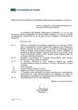 Resolução do Conselho de Ensino, Pesquisa e Extensão nº 0007/2014