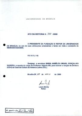 Ato da Reitoria nº 0360/2000