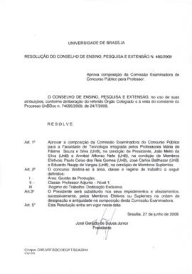 Resolução do Conselho de Ensino, Pesquisa e Extensão nº 0480/2009