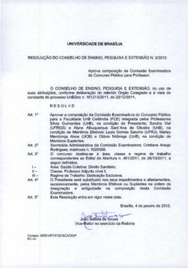 Resolução do Conselho de Ensino, Pesquisa e Extensão nº 0002/2012