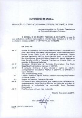 Resolução do Conselho de Ensino, Pesquisa e Extensão nº 0002/2011
