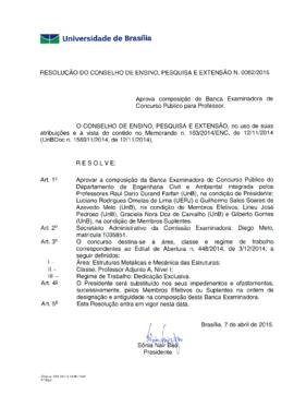 Resolução do Conselho de Ensino, Pesquisa e Extensão nº 0062/2015