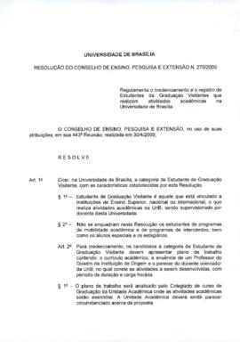 Resolução do Conselho de Ensino, Pesquisa e Extensão nº 0270/2009