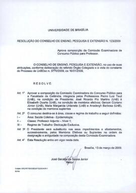 Resolução do Conselho de Ensino, Pesquisa e Extensão nº 0123/2009
