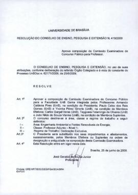 Resolução do Conselho de Ensino, Pesquisa e Extensão nº 0419/2009