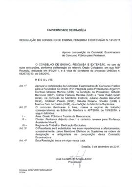 Resolução do Conselho de Ensino, Pesquisa e Extensão nº 0141/2011