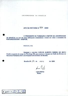 Ato da Reitoria nº 0434/2000