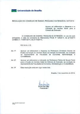 Resolução do Conselho de Ensino, Pesquisa e Extensão nº 0237/2014