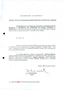 Resolução do Conselho de Ensino, Pesquisa e Extensão nº 0002/2002