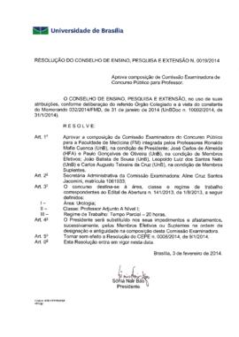 Resolução do Conselho de Ensino, Pesquisa e Extensão nº 0019/2014