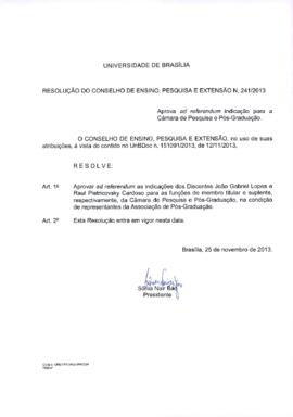 Resolução do Conselho de Ensino, Pesquisa e Extensão Nº 0241/2013