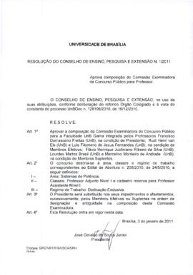 Resolução do Conselho de Ensino, Pesquisa e Extensão nº 0001/2011