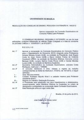 Resolução do Conselho de Ensino, Pesquisa e Extensão nº 0149/2012