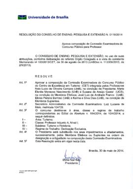 Resolução do Conselho de Ensino, Pesquisa e Extensão nº 0118/2014