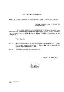Resolução do Conselho de Ensino, Pesquisa e Extensão nº 0078/2013