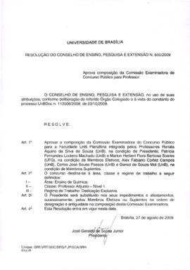 Resolução do Conselho de Ensino, Pesquisa e Extensão nº 0600/2009