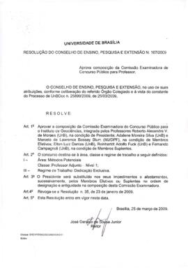 Resolução do Conselho de Ensino, Pesquisa e Extensão nº 0167/2009