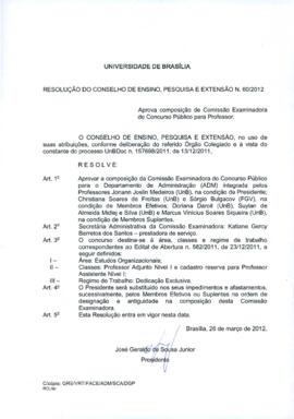 Resolução do Conselho de Ensino, Pesquisa e Extensão nº 0060/2012