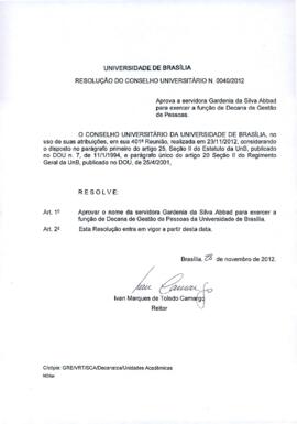 Resolução do Conselho Universitário nº 0040/2012