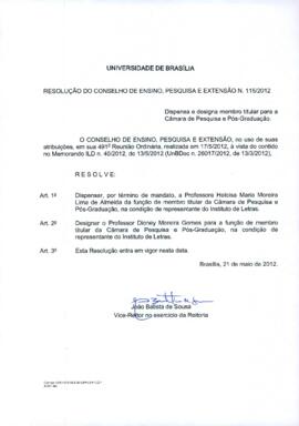 Resolução do Conselho de Ensino, Pesquisa e Extensão nº 0115/2012