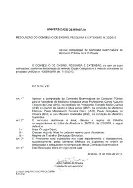 Resolução do Conselho de Ensino, Pesquisa e Extensão Nº 0033/2010