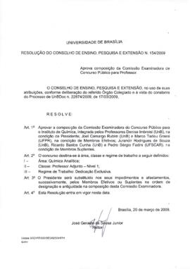 Resolução do Conselho de Ensino, Pesquisa e Extensão nº 0154/2009