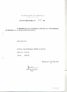 Ato da Reitoria nº 0711/1996