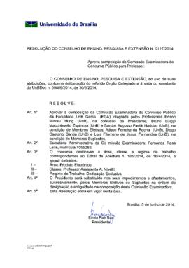 Resolução do Conselho de Ensino, Pesquisa e Extensão nº 0127/2014